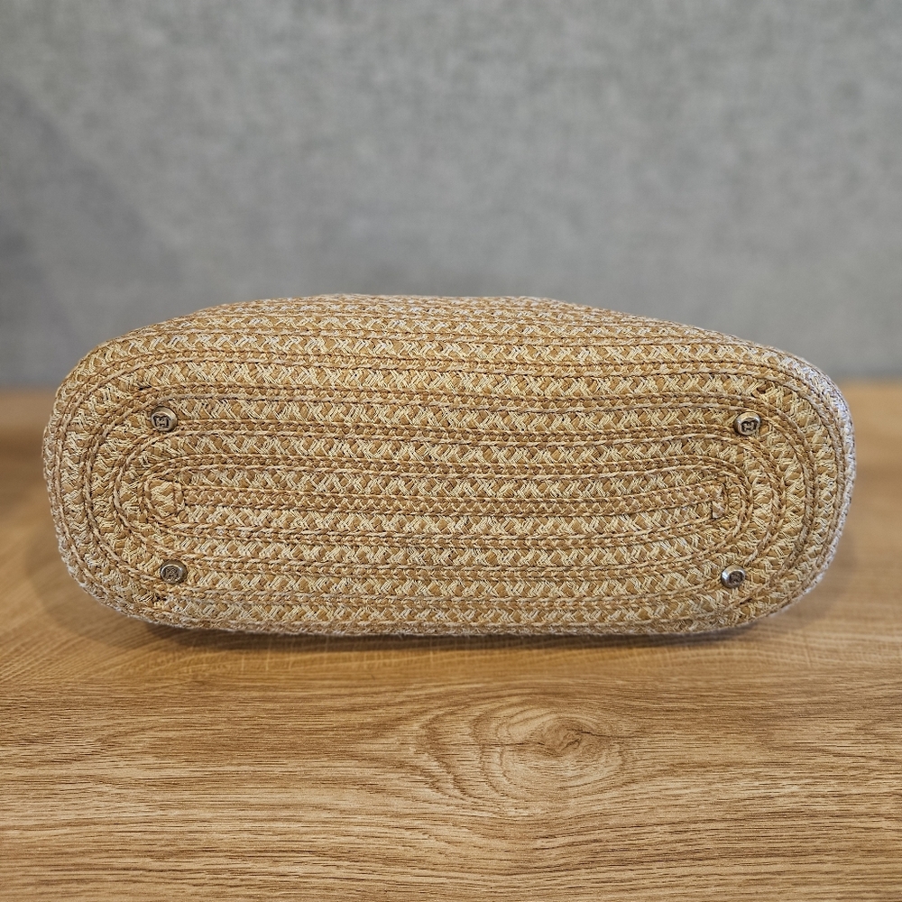 Eric Javits New York Powchky Woven Straw Tan Shoulder Bag - Picture 7 of 15